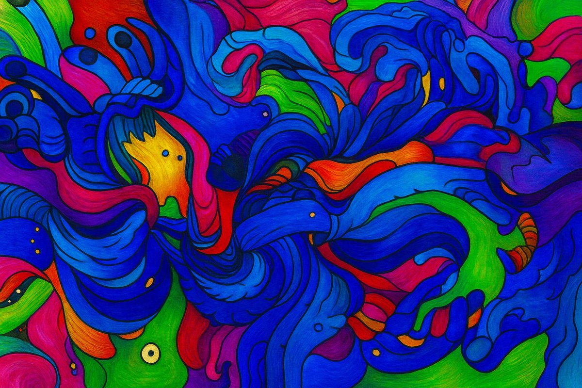 anulka_anula's tweet image. 🔮 Chaos in color, rhythm in line, emotions without words. Abstraction speaks the soul’s language. #abstractart #colors #psychedelicvibes #artlover #visualpoetry #creativeenergy