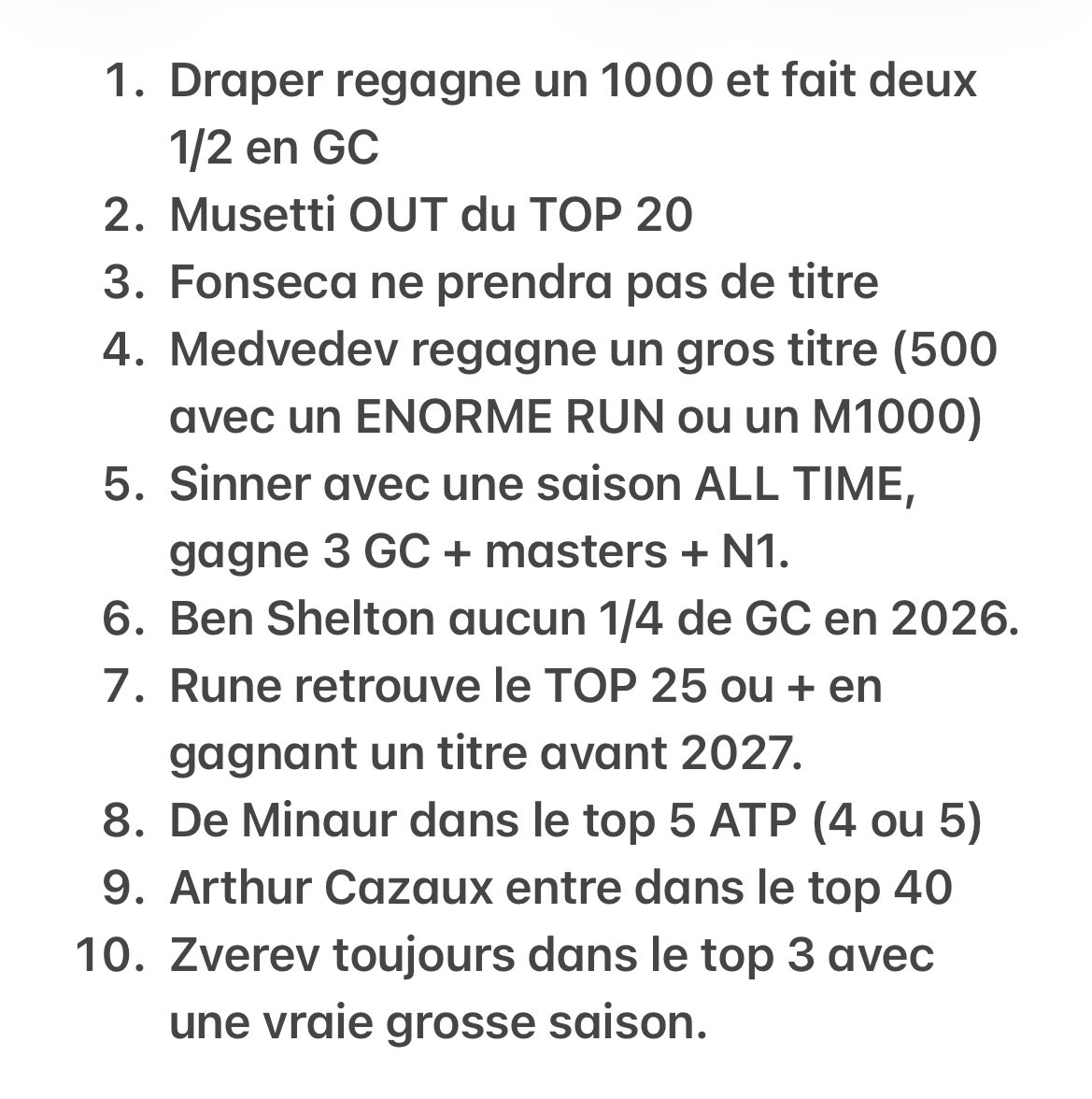 princeholger's tweet image. Voici mes takes/pronos, pour la saison tennis ATP de 2026 ‼️