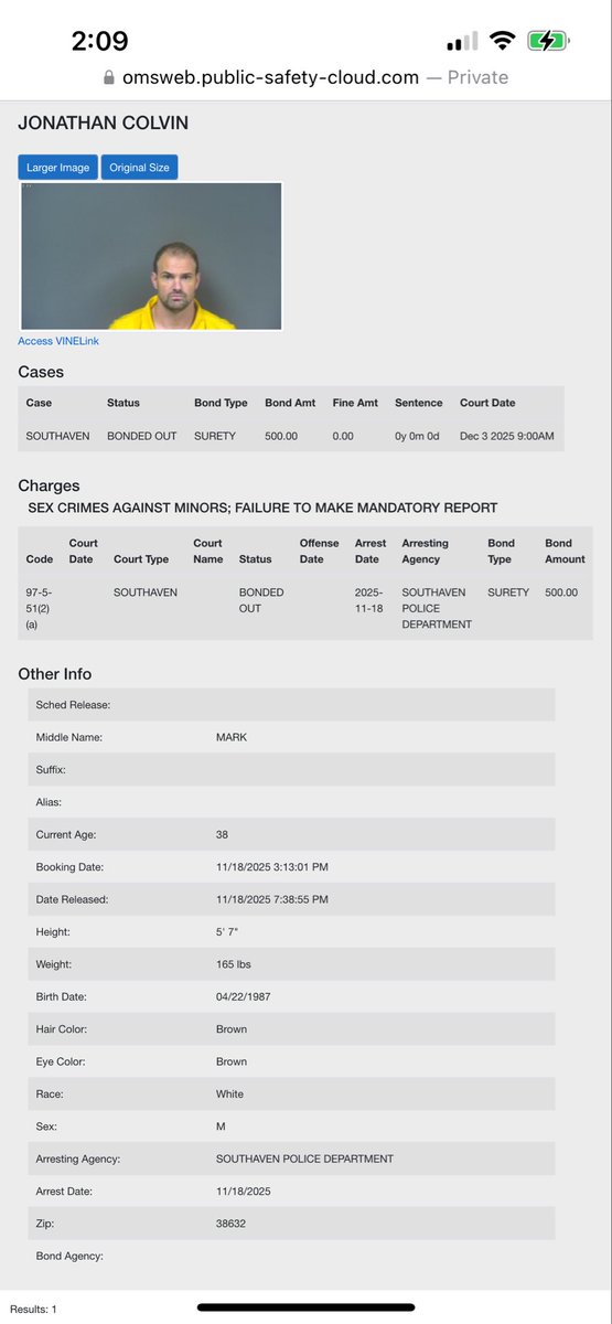 It was stressed to media that currently there is no evidence to suggest that Jonathan Colvin, a youth minister in Southaven MS, was part of the incident, but he was fully aware of them, and he has only been arrested as he failed to report the incidents to law enforcement.