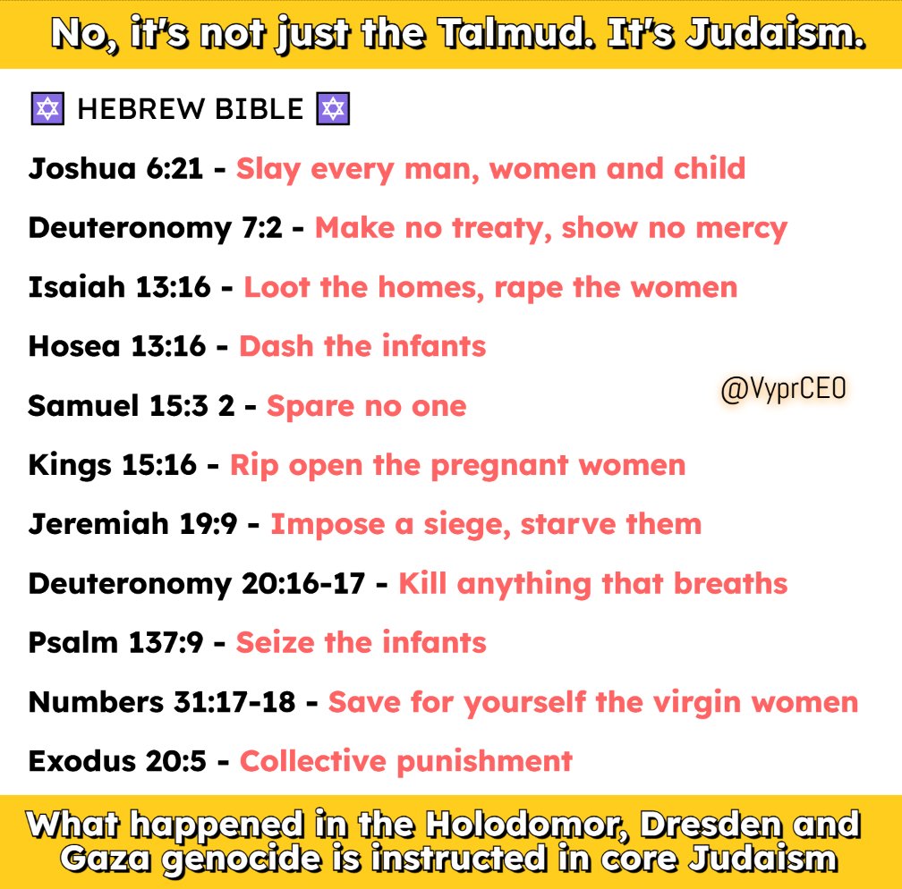 VyprCEO's tweet image. Judaism is disgusting from cover to cover.
x.com/VyprCEO/status…