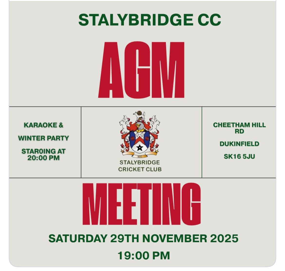 *🎄Date for the Diary🎄29th November  Christmas Shindig 🎄*

6pm - Mulled wine and mince pies on arrival.

7pm - AGM meeting

Followed by:
- Christmas Quiz
- ⁠Christmas Karaoke

*Christmas jumpers compulsory* 🎅🤶🧑‍🎄🌲🎄