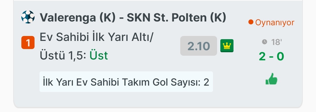 LuaLua_78's tweet image. Maça dair ilk tespitimiz 2.10 orandan KAZANÇ sağlamıstır. Değerlendiren olduysa tebriklerimi sunarım✅️✅️🤠