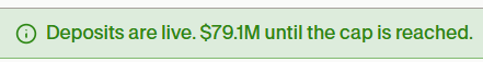 💥 <a href="/USDai_Official/">USD.AI | Public Launch is Live</a>  Caps Update
🧢 Caps raised by $250M
📆 Effective today at 10:30 PM IST — deposits are LIVE
💰 $79.5M left before the cap fills
⛓️ Deposit USDC on Ethereum
🟦 All newly minted USDai &amp; sUSDai will settle on <a href="/base/">Base</a>

🔗 Deposit here: app.usd.ai/i/dswlr

😀