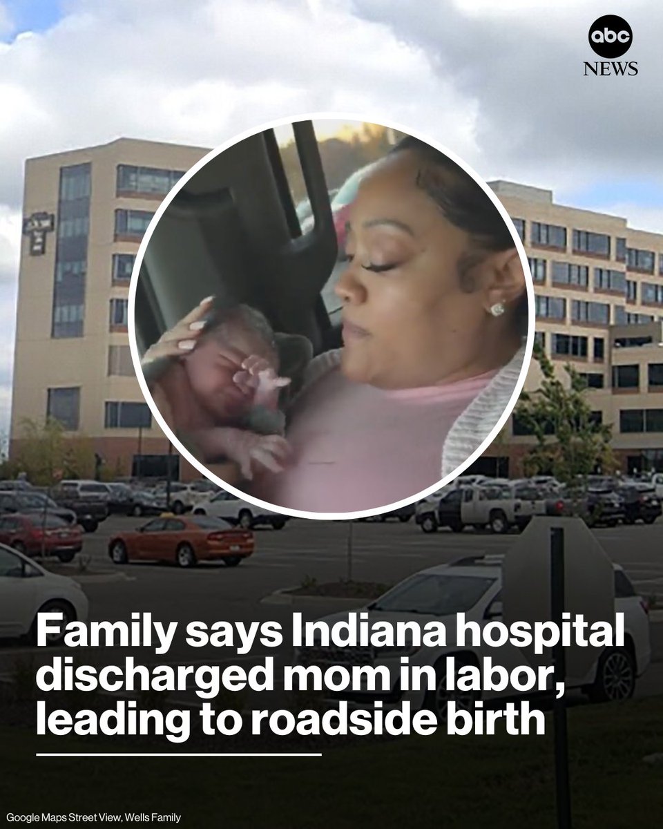 An Indiana woman's family claims she was wheeled out of a hospital in active labor, forcing her to give birth on the side of a road. abcnews.link/QJDpQjk