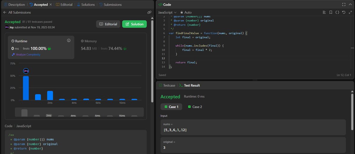 blaq_coder's tweet image. Day 46/100 #100DaysOfCode

- Continued learning Node.js today.
- Also solved the LeetCode POTD.