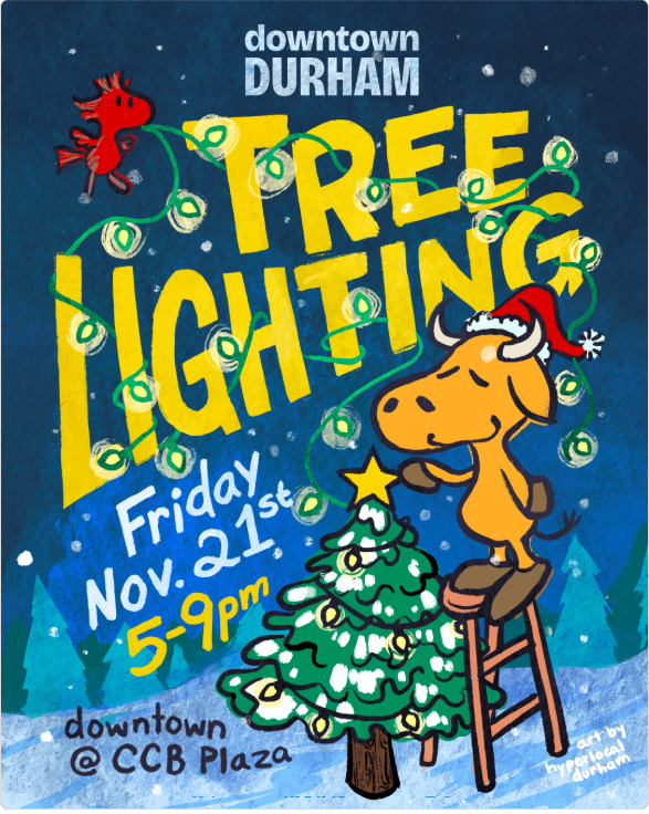 ABC11Together's tweet image. Just 2 days away from the @DowntownDurham Tree Lighting! 🎄🎅Enjoy live music, dance performances, kids' crafts, a visit with Santa, and so much more! abc11.com/post/durham-tr…
