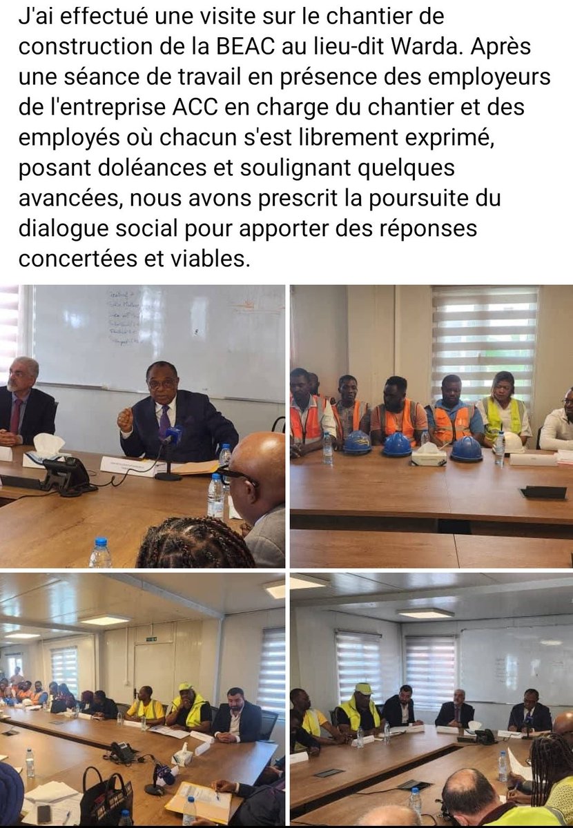 Visite sur le chantier de construction de la BEAC au lieu-dit Warda...