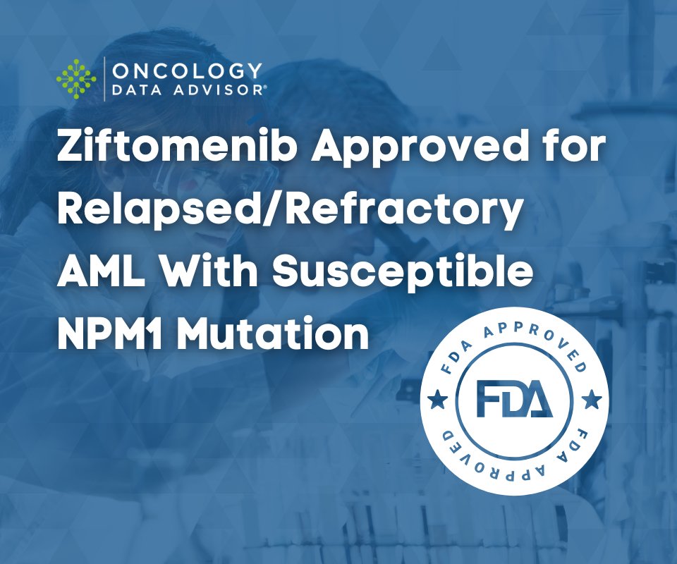 OncData's tweet image. The #FDA approved #ziftomenib for relapsed or refractory acute myeloid #leukemia (#AML) with a susceptible (#NPM1) mutation. 

🔗Learn more about the #KOMEN001 trial and the #approval here: oncdata.com/ziftomenib-app…