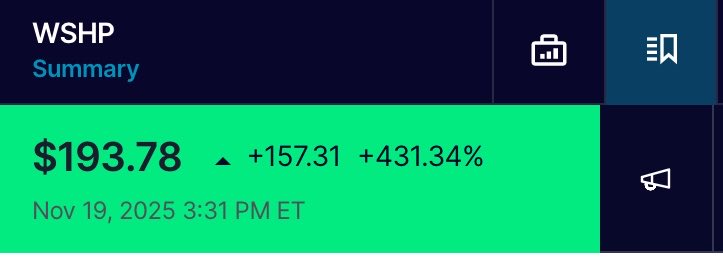 #WCAP sub 2p was a bargain

4.5-5p seems achievable this week if $WSHP holds around this level