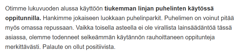markushaapala's tweet image. Eikö ole #jännä että puhelinten kielto ja käytön rajoitus on nyt täysin normaalia ja hyvä juttu vaikka pari vuotta sitten media ja "asiantuntijat" selitti kuinka vaikeaa, mahdotonta ja haitallista se on. Kuva koskee erästä lukiota eli myös täysi-ikäisiä oppilaita. Ei ongelmaa.