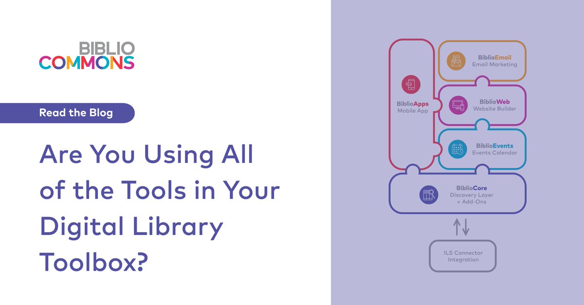 bibliocommons's tweet image. Libraries are juggling more digital tasks than ever. A strong toolbox can make work smoother, faster, and more connected. New post: how libraries can streamline workflows &amp;amp; improve the patron experience with a unified digital approach (hubs.li/Q03V58vp0) #FutureOfLibraries