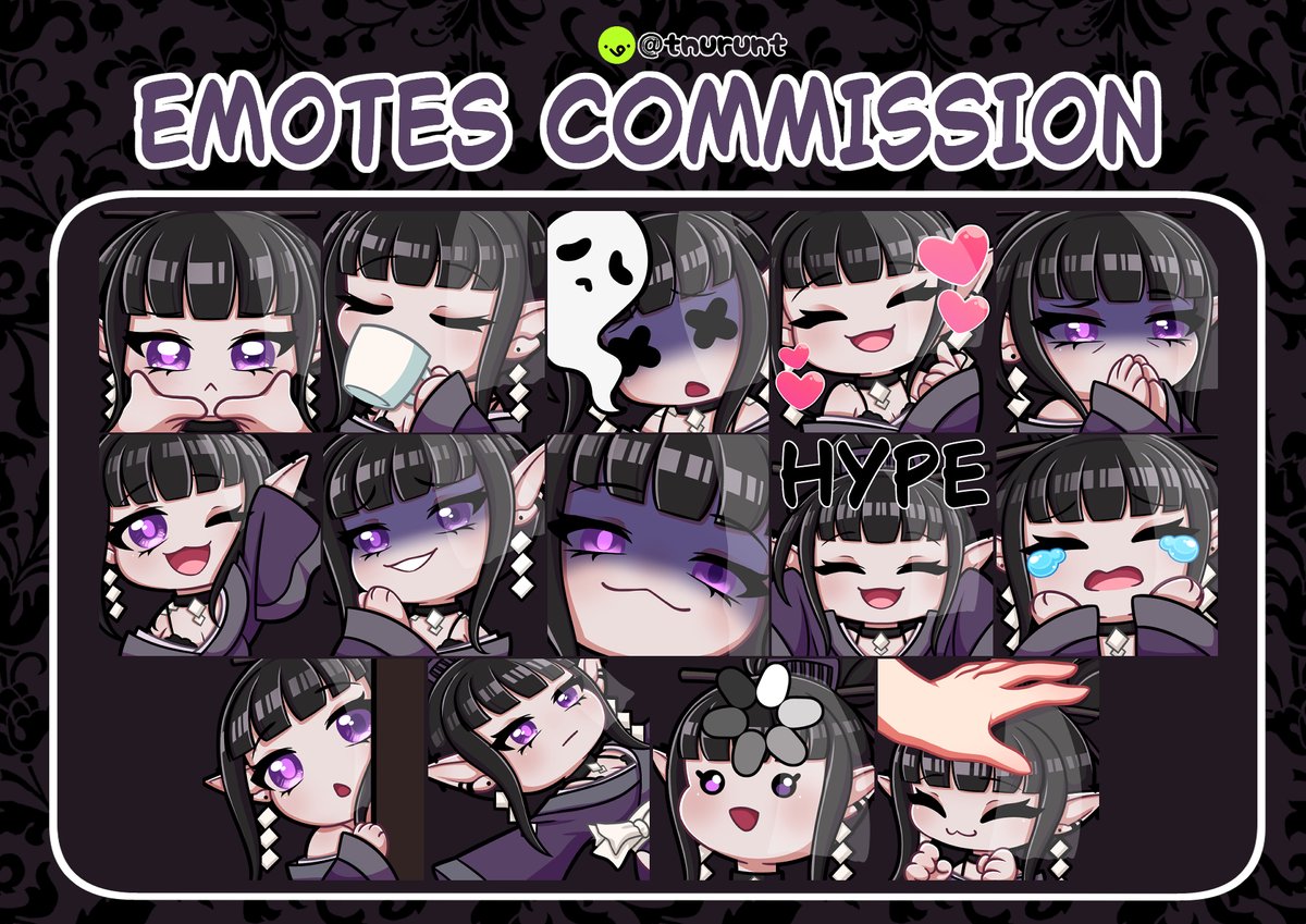 tnurunt's tweet photo. Emotes Commissiom for @Aelfheyh 💜
#VGenComm #VGen #TwitchEmoteArtist #tnuruntArt https://t.co/9NmFoZ8XB2