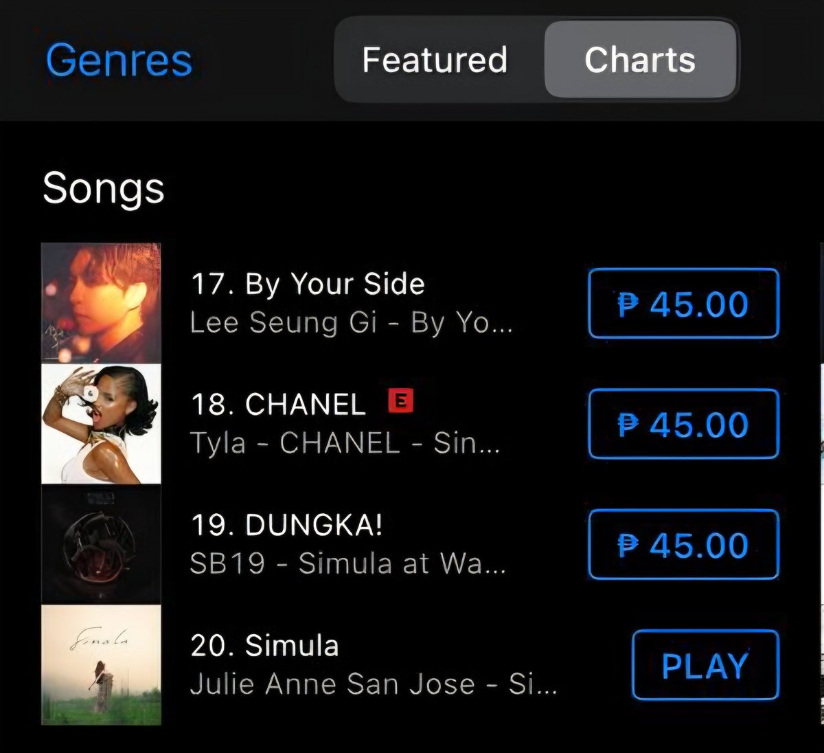JAmantesPH's tweet photo. From her timeless songs to the "Simula" era. ✨️

@MyJaps now holds the TOP 4 spots on the iTunes PH Top Albums chart and 3 entries on the Top songs chart! 

Keep streaming and purchasing!
🔗 https://t.co/vWyaCRmN73

#SIMULAJulieAnne
BAGONG SIMULA NI JULIE 
#JulieAnneSanJose https://t.co/AiUCDjoVXj