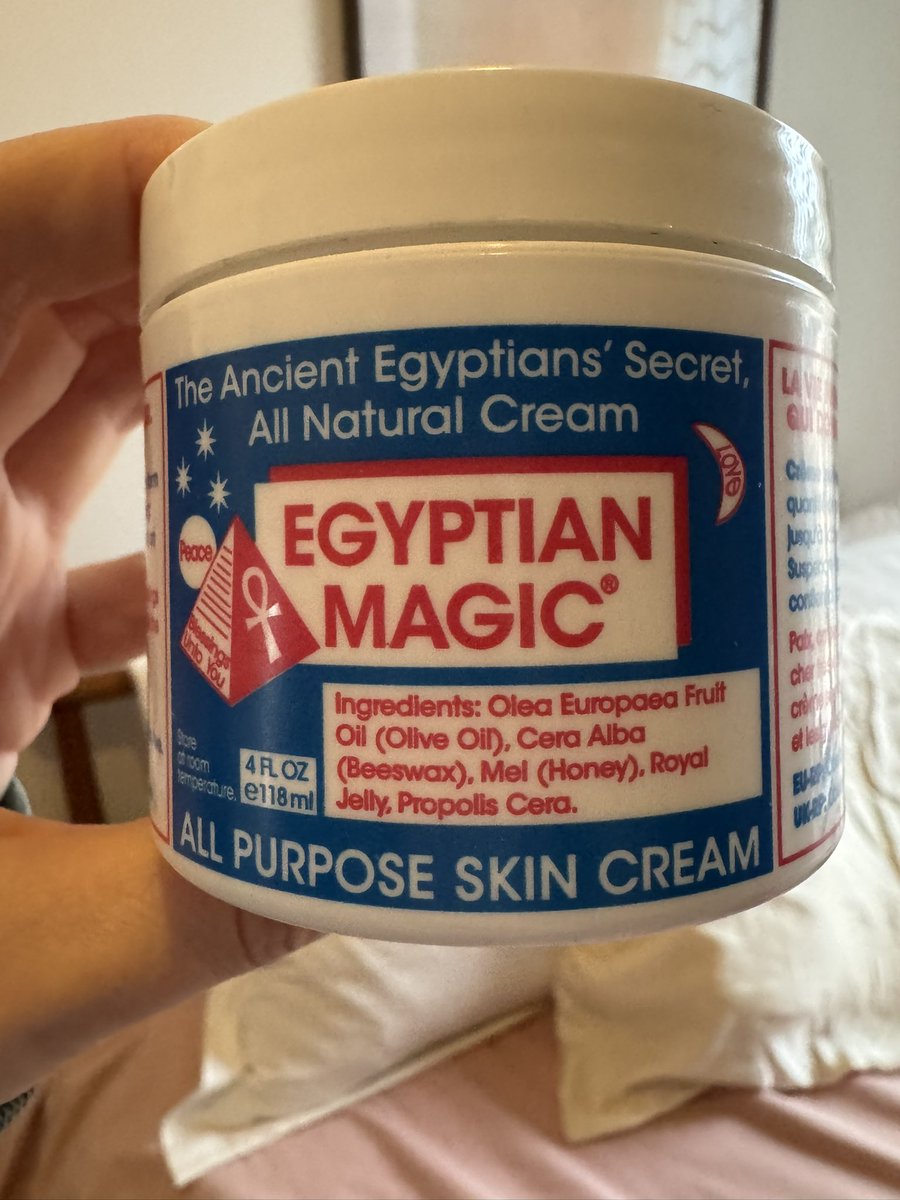 TheaCamilleXO's tweet photo. @katwildeatl Cosrx ceramide cream is amazing… but even better and I absolutely swear by as an all purpose salve- Egyptian Magic! I use it on my face, lips, hands, body, and even my hair. I’ve even used it on sensitive baby skin with diaper rash! It is truly magic! And inexpensive! https://t.co/K2PGp09VNA