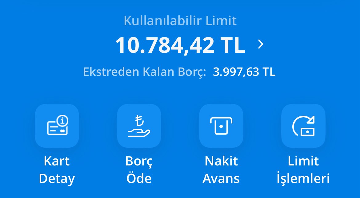 iki ss arasinda 24 saat yok, limit yukselir yukselmez harcadim iceride yak demislerdir kesin goren bankacilar kaldnskfksnfksngk