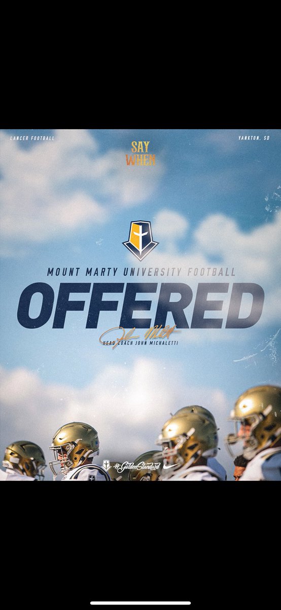 #AGTG After a great conversation with <a href="/prludemann/">Coach Ludemann</a>. I am blessed to say I received my first offer from Mount Marty University.