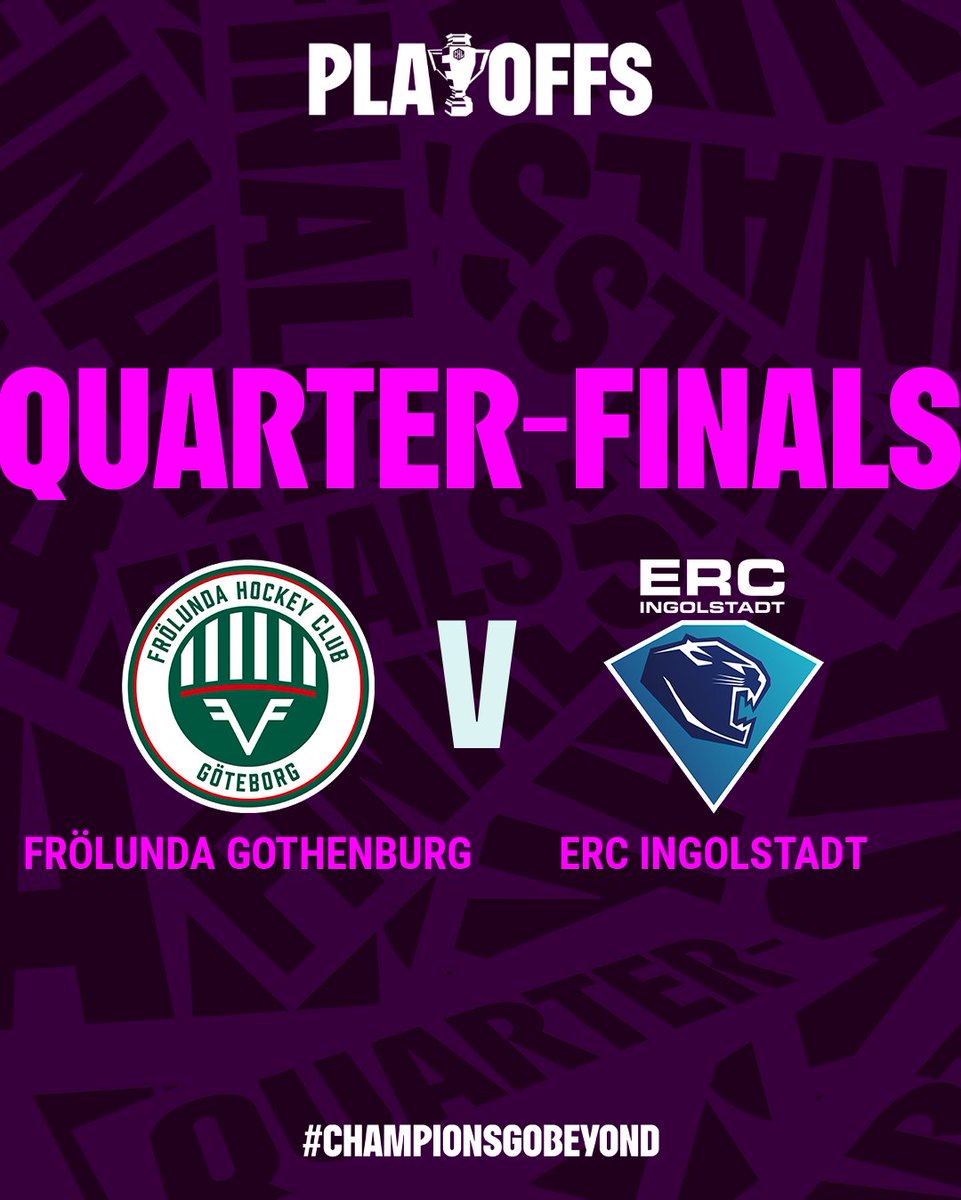 Our last QFs match-up is set! 😎

<a href="/frolunda_hc/">Frölunda HC</a> ⚔️ <a href="/ERCIngolstadt/">ERC Ingolstadt</a>

#ChampionsGoBeyond