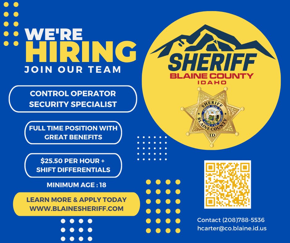 Hiring Now for a Control Security Specialist: This full-time, 40-hour-per-week position is an excellent way to gain entry-level experience in law enforcement. The primary responsibilities include assisting with the safety, security, and movement of staff and incarcerated public