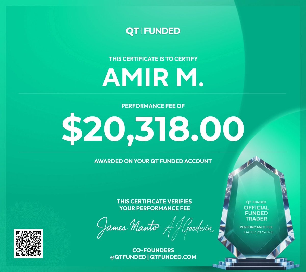 UncscentFX's tweet image. We’ve made it!
Thank you @QtFunded @AlexQuantTekel @JamesQuantTekel 

You deliver - every time! 💚