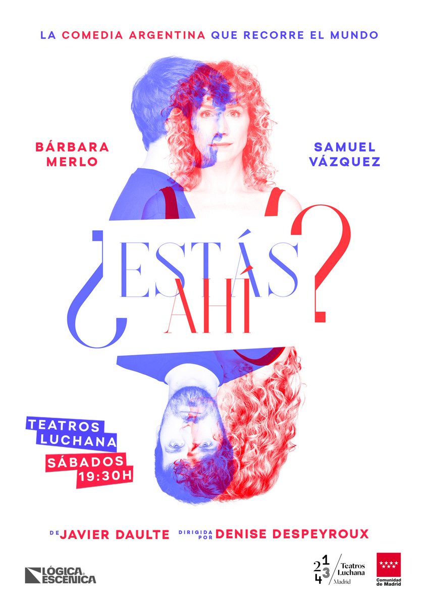 culworldtoursp's tweet image. 🎭 ¿ESTÁS AHÍ? de #JavierDaulte y dirigida por #DeniseDespeyroux en @TeatrosLuchana .
💭 Ana y Fran deciden irse a vivir juntos pero...🙆🏼‍♀️🤷🏻‍♂️ . 
La comedia argentina que nos ofrece mucho humor y alguna que otra reflexión ... 

Prod. Compañía Presente y Técnica Lógica Escénica