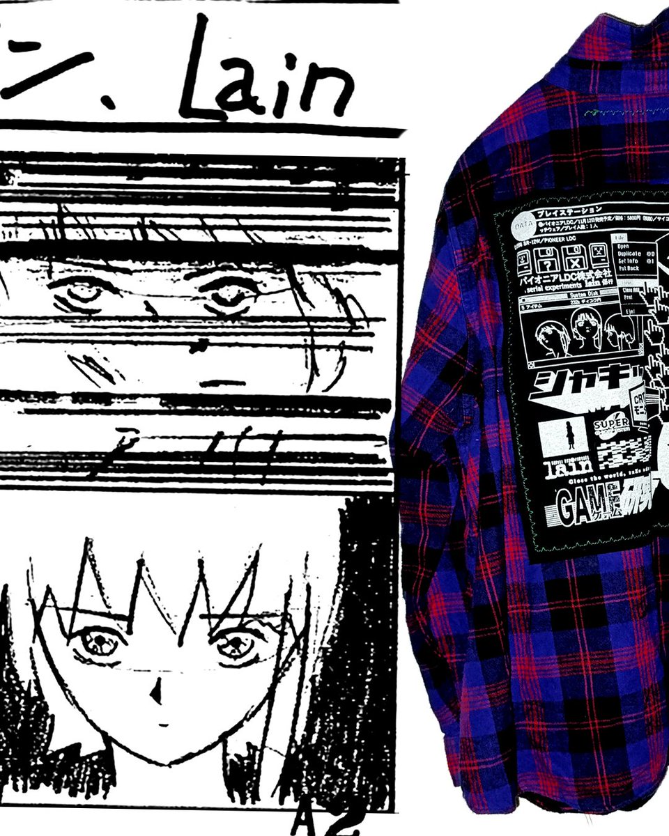 fantasmaatriste's tweet image. PURPLE LAIN FLANNEL AVAILABLE NOW!
1/1 PIECE

silkscreened patches, custom tags.
SIZE L

$150usd
