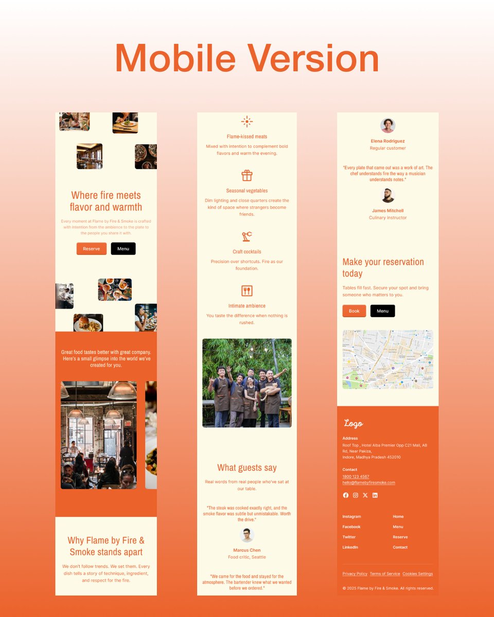 SachinCreates's tweet image. Here’s a fresh web design concept I created for a restaurant.

If you’re a business looking for a modern, clean, and conversion-focused website, feel free to reach out.

#UIDesign #FrontendDev #webdesign