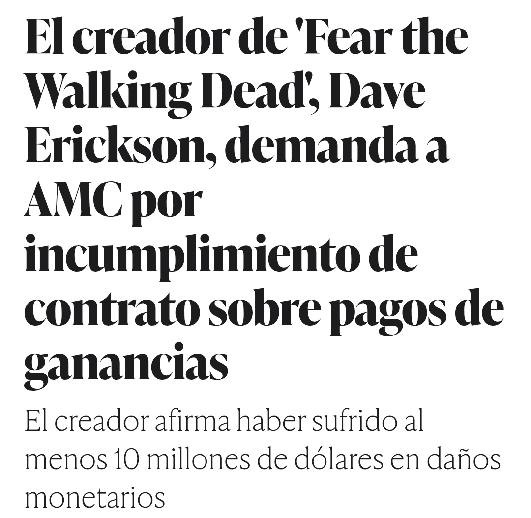 mariomojc's tweet image. En su momento, Frank Darabont le ganó 200 millones de dólares y regalías futuras a AMC por su despido, después de haber desarrollado The Walking Dead y ser productor ejecutivo de la 1ra temporada.

Otra gente tiene demandada a AMC, incluyendo Robert Kirkman, co-creador del cómic.