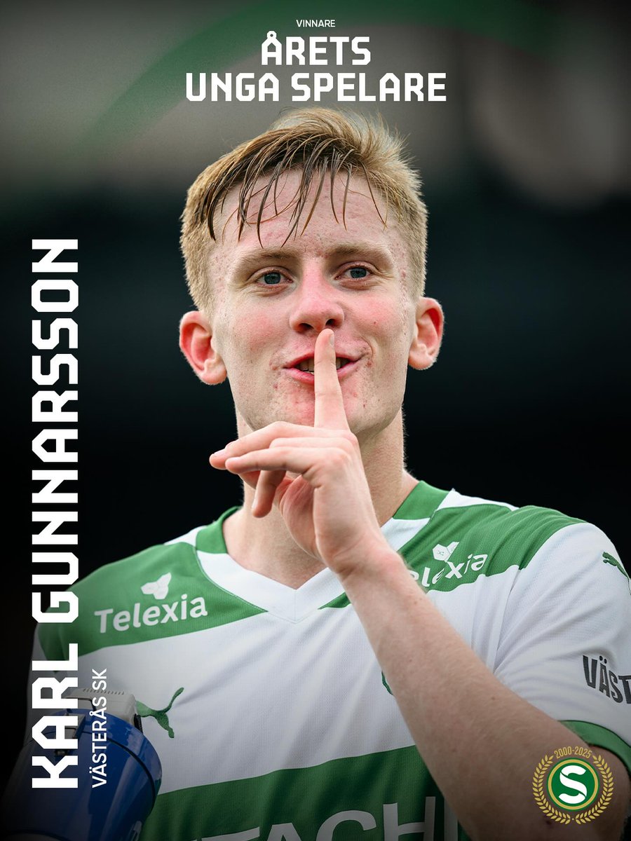 Stort grattis till Karl Gunnarsson som vann titeln som Årets unga spelare i Superettan!