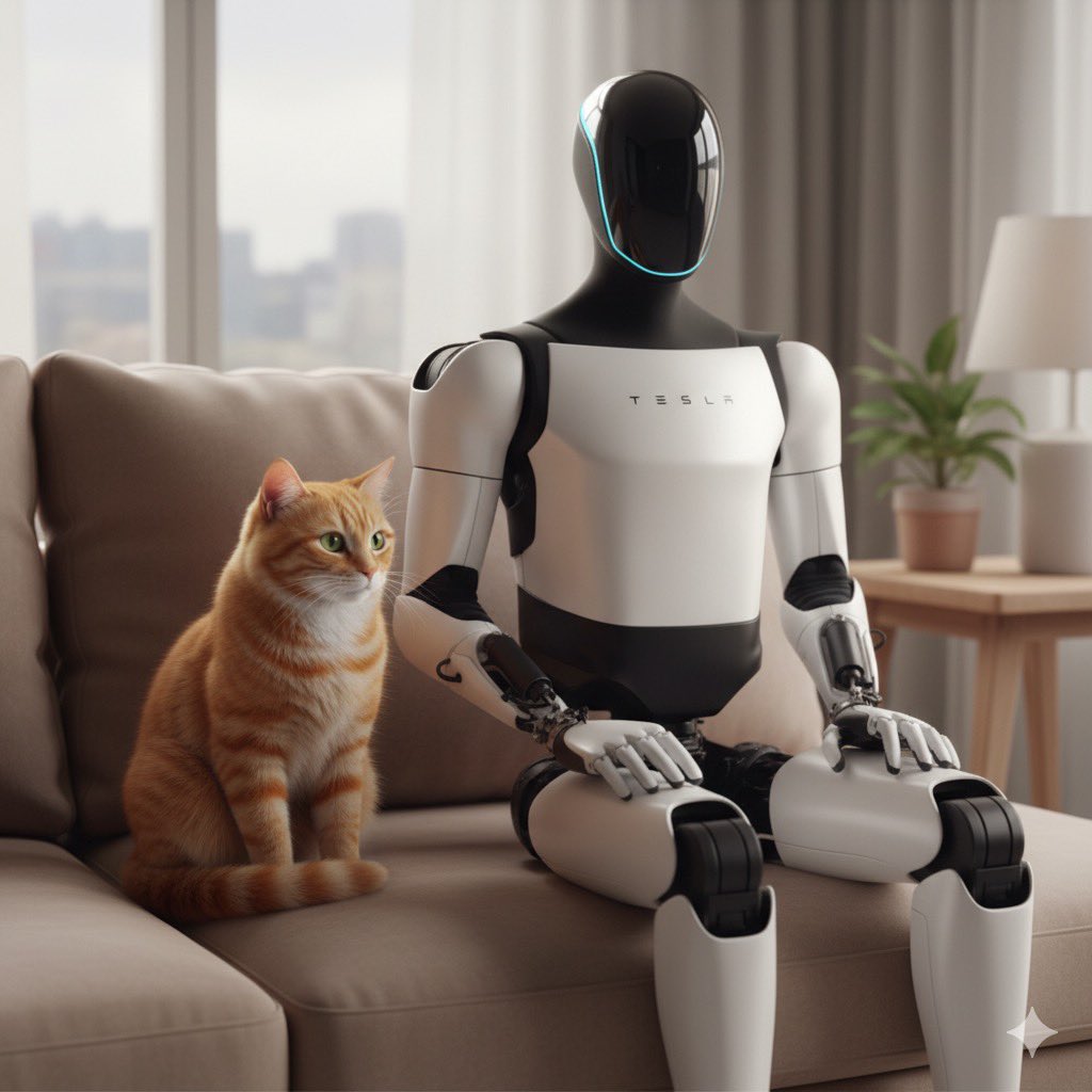 paniaguai's tweet image. If the future makes work optional and abundance the norm, emotional rest could be the new productivity.
At @pawsitivevibesz, 10 minutes with a cat on Zoom reminds you what “enough” feels like. #USSaudiForum2025 @elonmusk @Tesla_Optimus