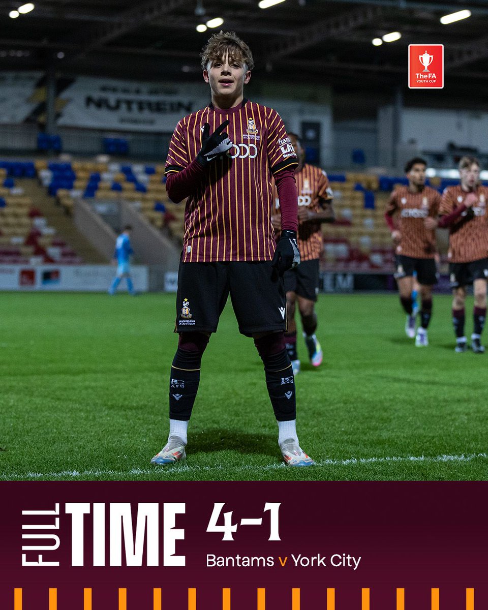 bantamsacademy's tweet image. Into the third round. 🏆

Crystal Palace away is the prize for the young Bantams! 🙌

#BCAFC | #BRAvYOR