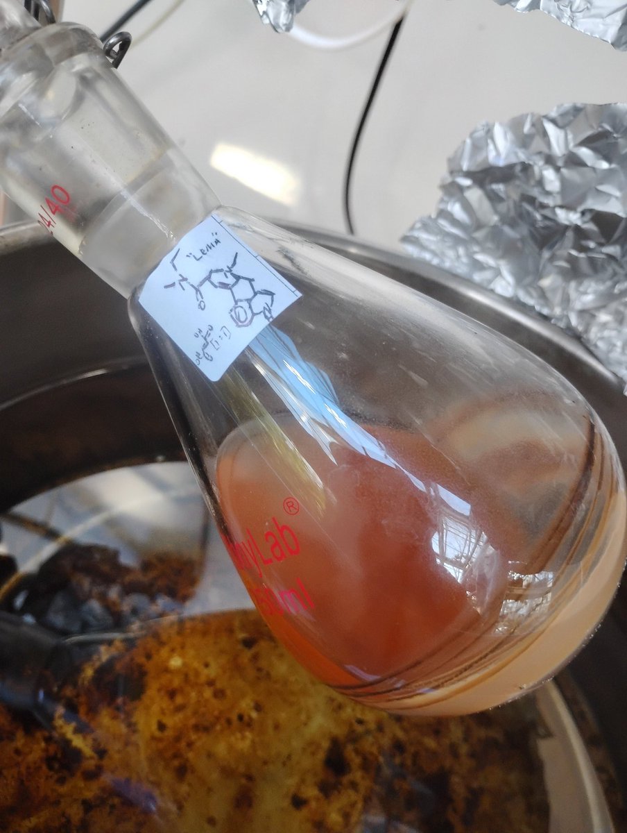 Indole245's tweet image. New chemical, but has to be tested for sure. We used a different reaction solvent, but it should still be OK.

Compound; LEMA or EMLA / N-ethyl-N-methyl Lysergamide freebase and it turned out a nice beige/tan colour, crushed it will be an off-white.
  
#Lysergamides #syntharise