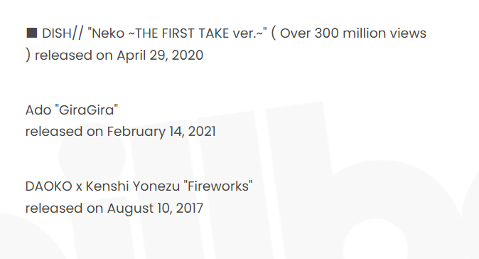 AdoCharts's tweet photo. @Tubby_Tub7 The difference in the data for Gira Gira and I'm Invicible from this image to my tweet is because of other Billboard Japan news that announced that Gira Gira surpassed 300 million plays and that I'm Invicible surpassed 400 million plays. https://t.co/7zAjg3YJea