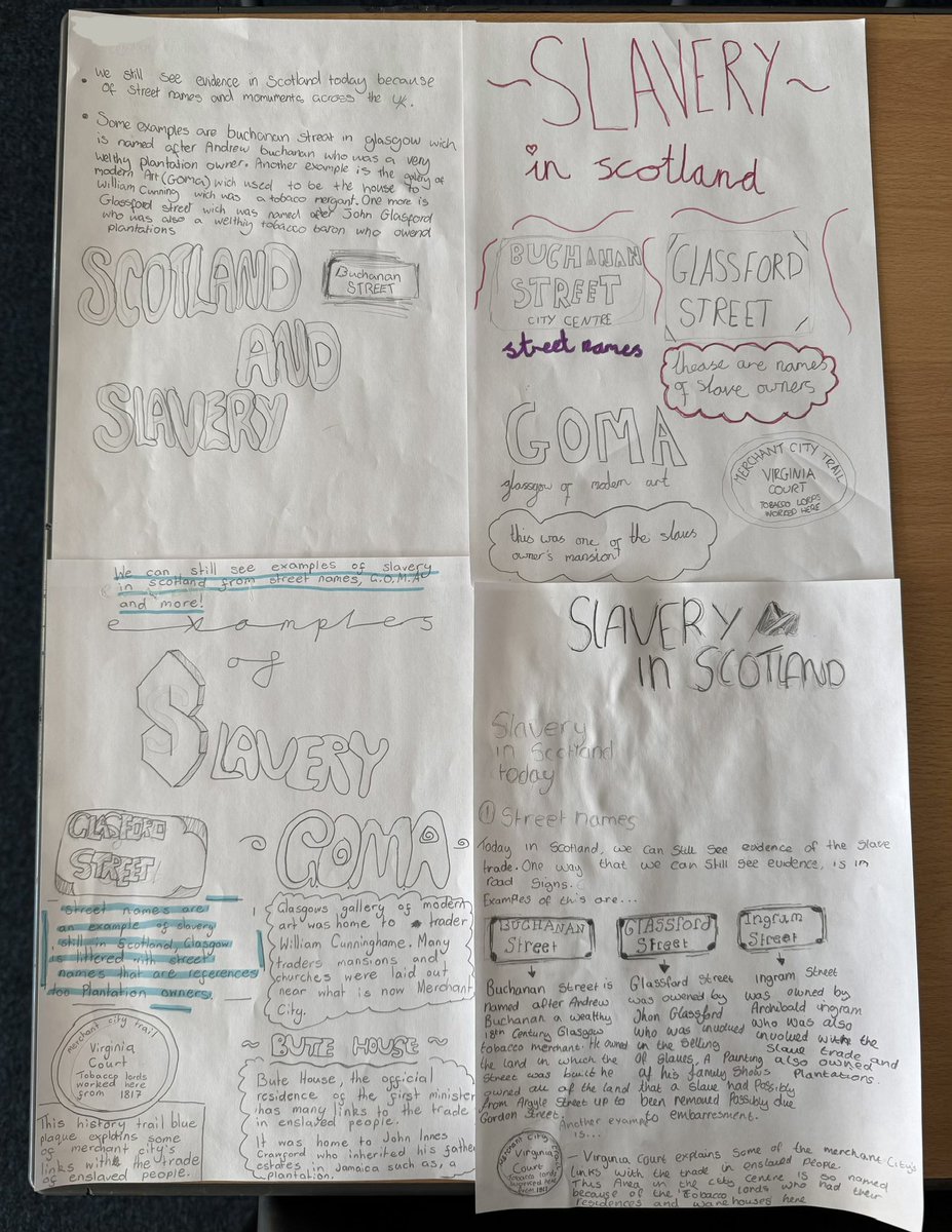 HermitageSocSub's tweet image. Celebrating our dedicated S1 historians for their hard work 🌟 Their posters highlight the lasting legacy &amp;amp; modern connections to slavery in cities like Glasgow &amp;amp; Edinburgh. Remember, understanding history aligns with #UNCRCArticle29 ✨ Well Done 💭📝#Ambition @HermitageAcad