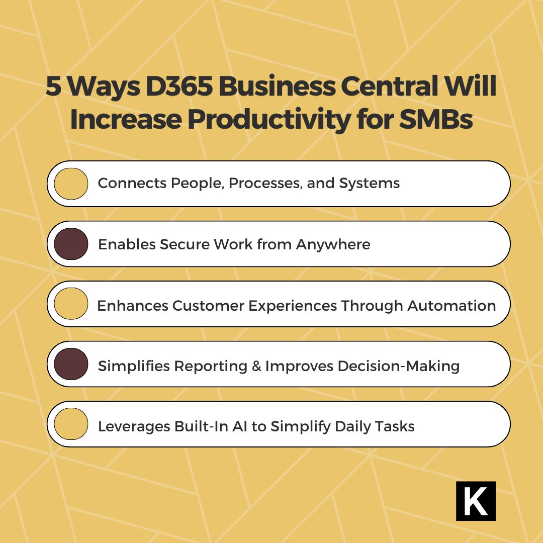 kwixand's tweet image. Disconnected systems slowing you down? 

Dynamics 365 Business Central boosts SMB productivity and simplifies operations.

Read more ➜ bit.ly/487nGe4 

#Dynamics365 #BusinessCentral #SMB #ERP #Productivity