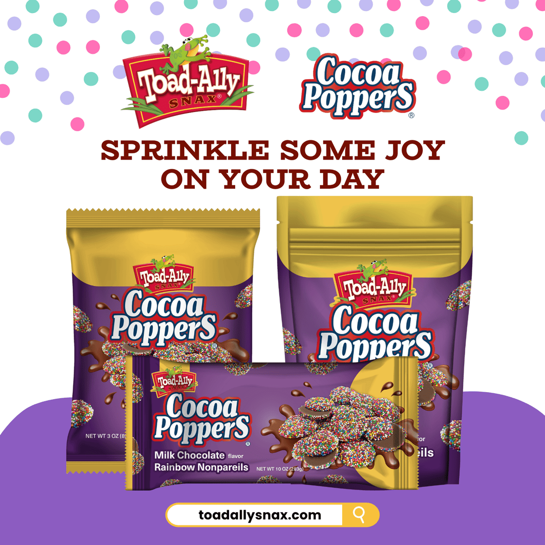 ToadallySnax's tweet image. Bright, cheerful, and oh-so-delicious, Cocoa Poppers bring the fun to every fall day. A little crunch, a little color, and a lot of chocolaty delight, it’s happiness you can snack on.

Shop now: toadallysnax.com

#toadallysnax #snacktime #sweetandsalty #cocoapoppers