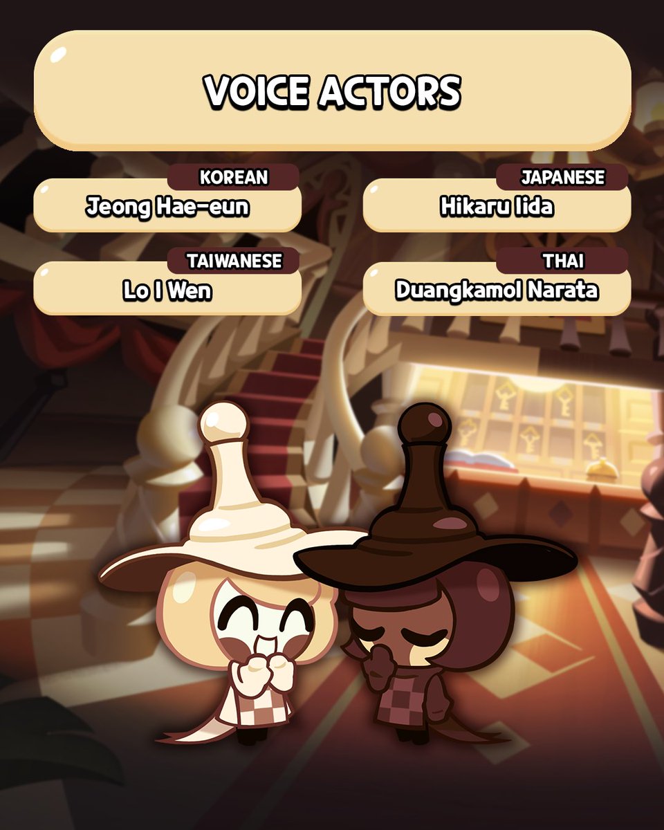 CRKingdomEN's tweet image. This Cookie is ready to make their MOVE! ♟️ Please give a warm welcome to @brittanyccox as the voice of #ChessChocoCookie! 🤍🤎

#CookieRun #CookieRunKingdom #CRK