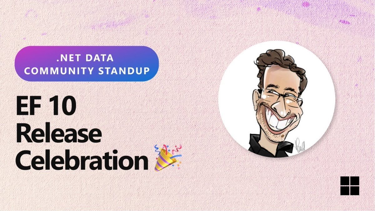 dotnet's tweet image. Happening LIVE today at 10AM PT.

The .NET Data Community Standup and the EF team celebrate EF 10 release, ask questions and get juicy behind the scenes stories. 

See you LIVE here ➡️ msft.it/6012tPyYe
#EntityFramework #EFCore