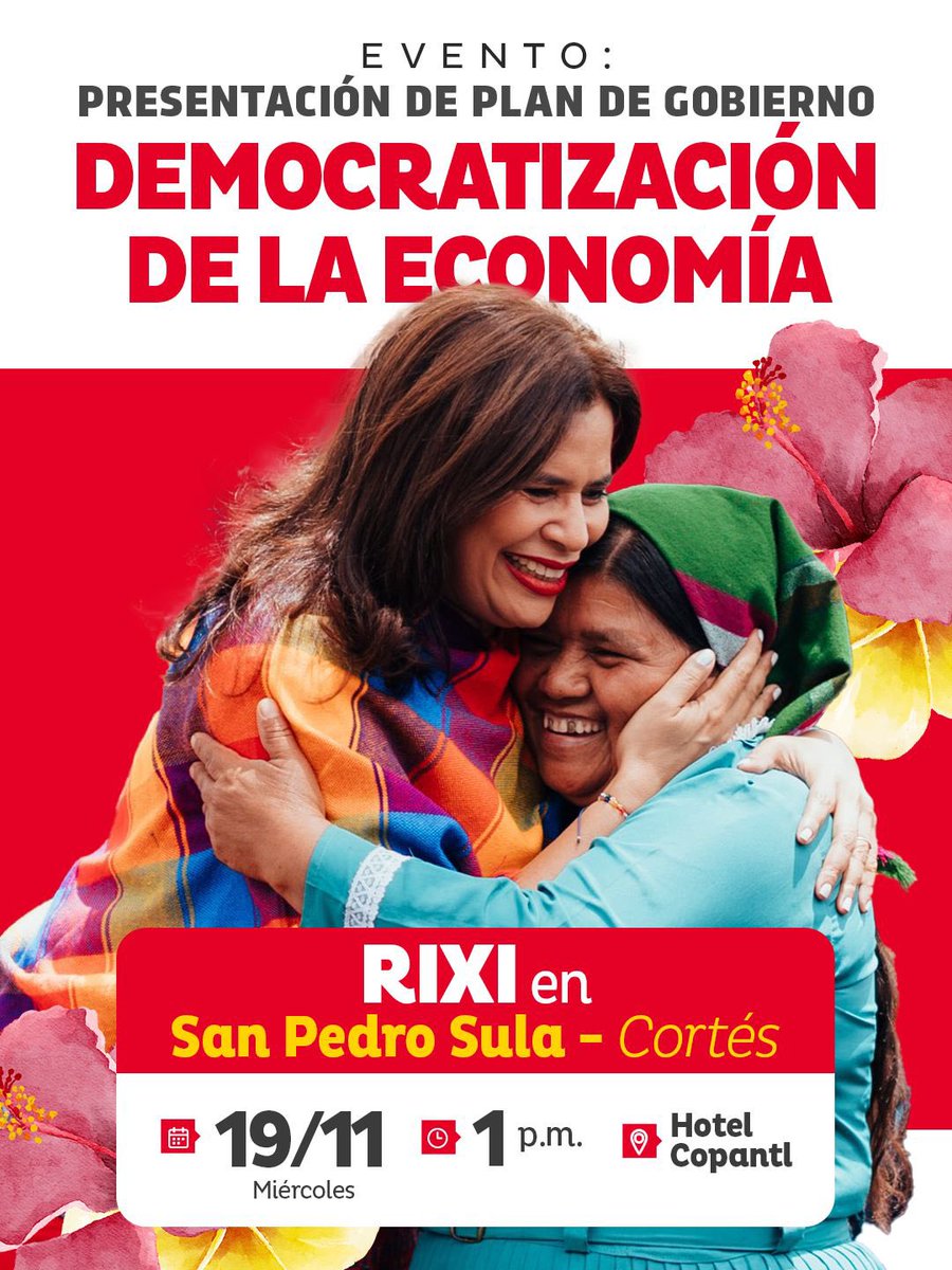 Rixi Moncada próxima presidenta, presentó hoy en Sps su plan de Gobierno; “ Democratización de la economía”: con un enfoque socialista, democrático y de lucha implacable contra la corrupción público- privada, demandando elecciones limpias justas y transparentes. Los 2 indolentes