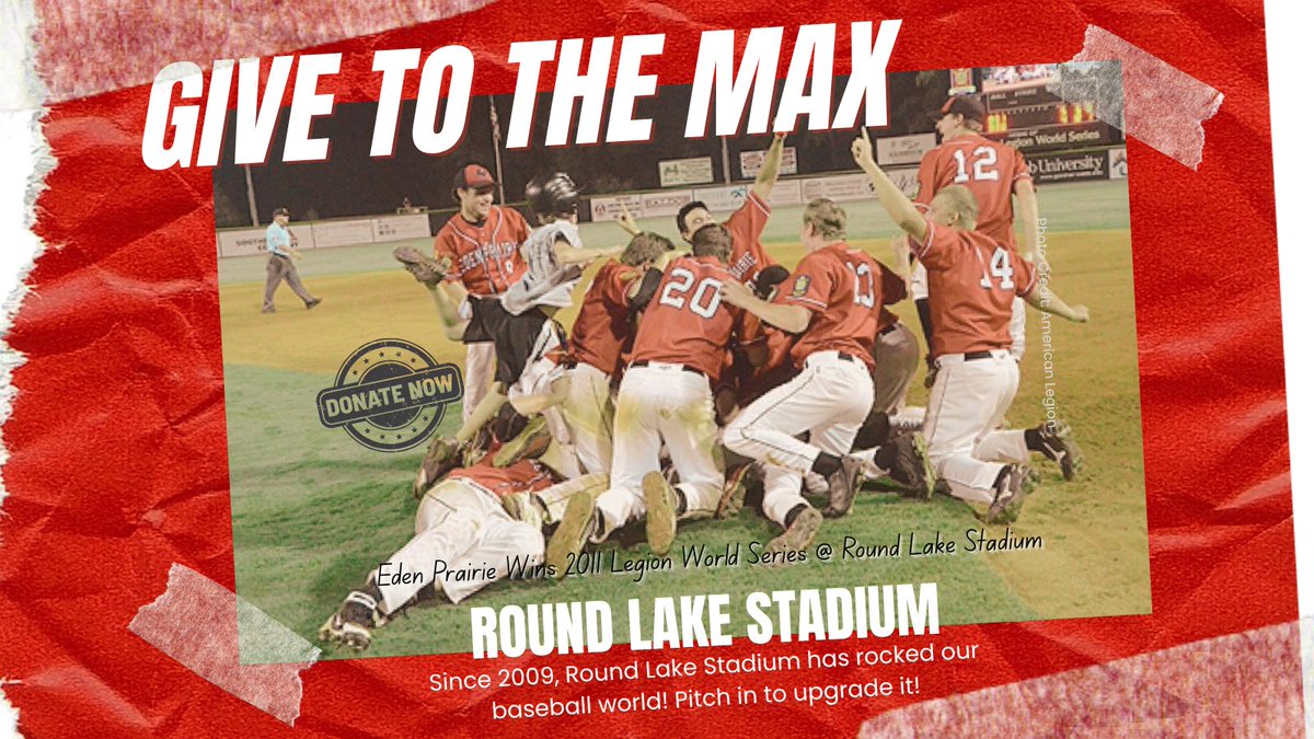 BaseballEP's tweet image. Give to the Max Day is tomorrow!
Support the EPBA upgrade of Round Lake Stadium — the historic field where our Legion team won the 2011 Legion World Series! Help keep it top shape for future players!⚾
Learn more and donate today: bit.ly/3LQ2otI
#GiveToTheMax #EPBaseball