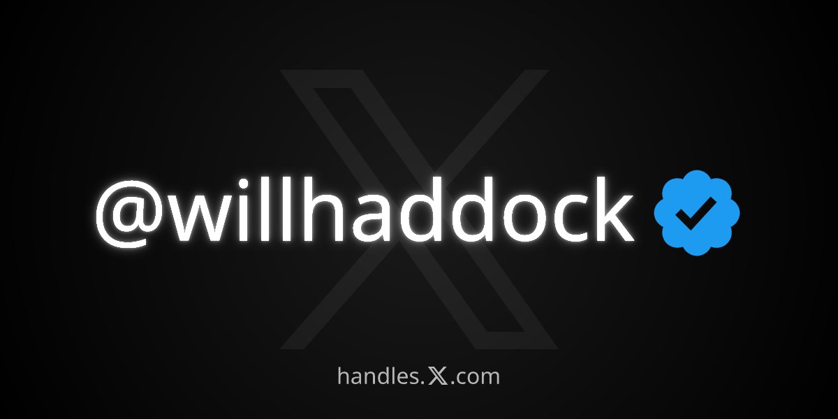 willhaddock's tweet image. I just got @willhaddock from the X Handle Marketplace! Get your own at handles.x.com