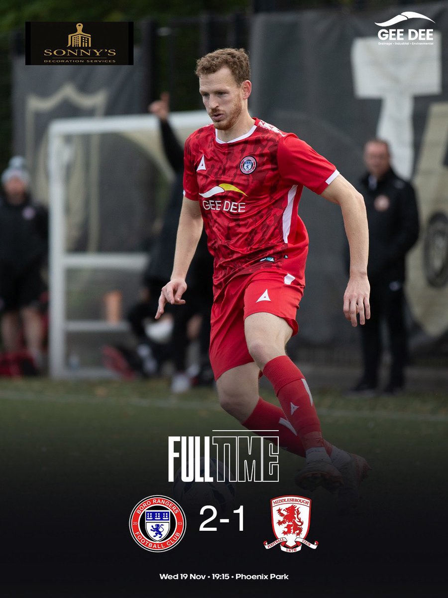 FULL TIME:

BR 2-1 <a href="/Boro/">Middlesbrough FC</a> U21’s

⚽️ Goodman
⚽️ J. Thompson

A fantastic win sees us into the next round of the Senior Cup!

Thanks to Sonny’s Decoration Services for sponsoring tonight’s game!🤝🏻

#UTBR❤️⚽️