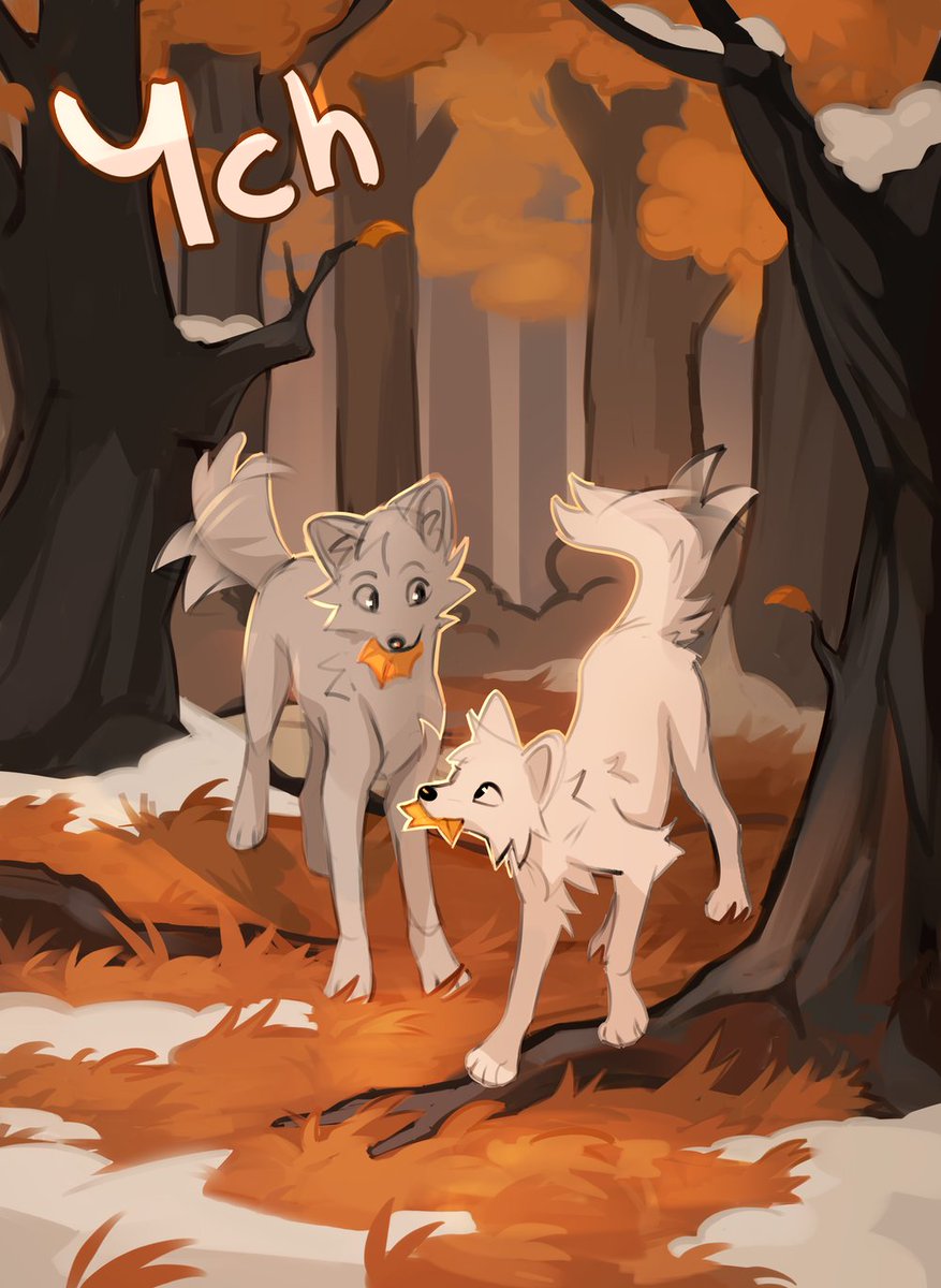 ✨🌰 New  YCH "First snow in the forest" is open!🍁