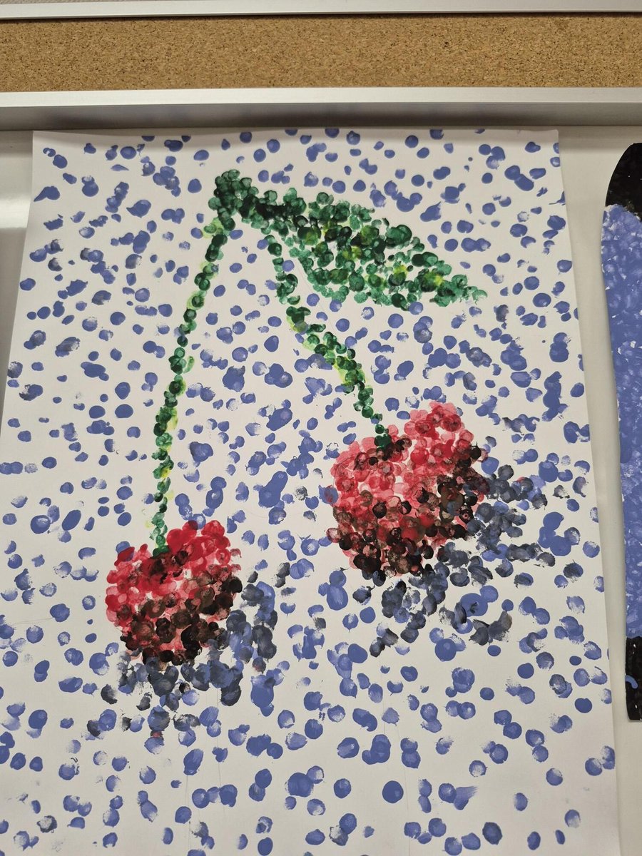ORHSEDH's tweet image. French 2 students have been studying about French art museums and artists. They were able to paint in pointillism style (invented by a French artist.)