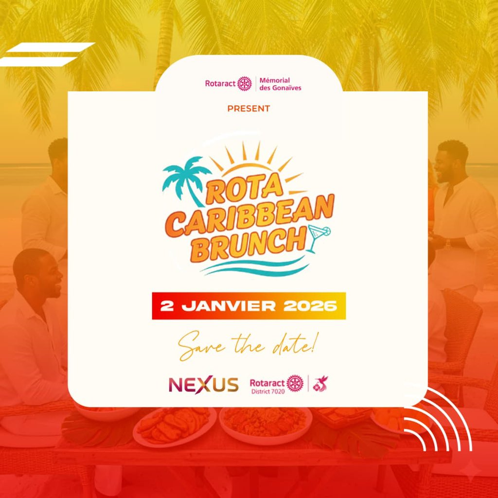 RotaractGves's tweet photo. Le Rotaract Club Mémorial des Gonaïves vous donne rendez-vous pour un CARIBBEAN BRUNCH mémorable.

​ SAVE THE DATE : 2 Janvier 2026

​Tous les détails  seront révélés très bientôt. 

Préparez-vous à la fête !
.
.
.
.
.
.
.
.
.
#RotaryFoundationMonth https://t.co/MMQRhwpNkj
