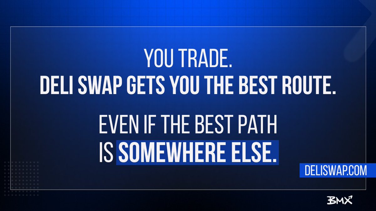 Stop guessing which DEX offers the best route. There’s a simpler path.

Deli Swap scans all routes on Base for you - and if another DEX has a better price, it routes your trade there, even if it means forfeiting the fee.

🥪 Your swaps deserve the best execution.