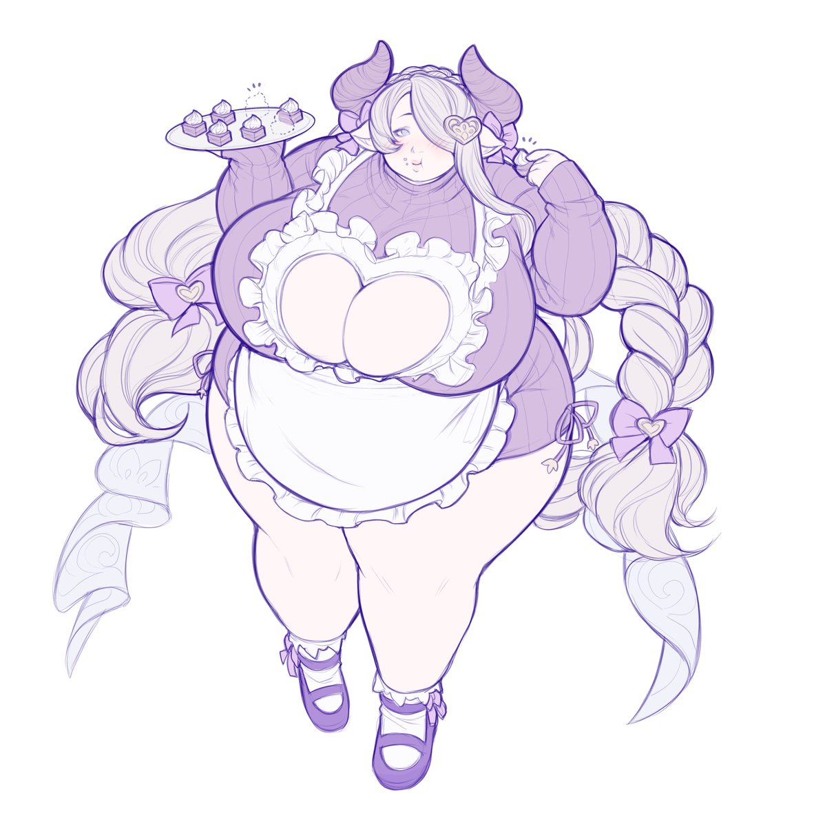 the treats just keep mysteriously disappearing, huh? 🍫 sketch comm of Narmaya from Granblue Fantasy for anon! 💜