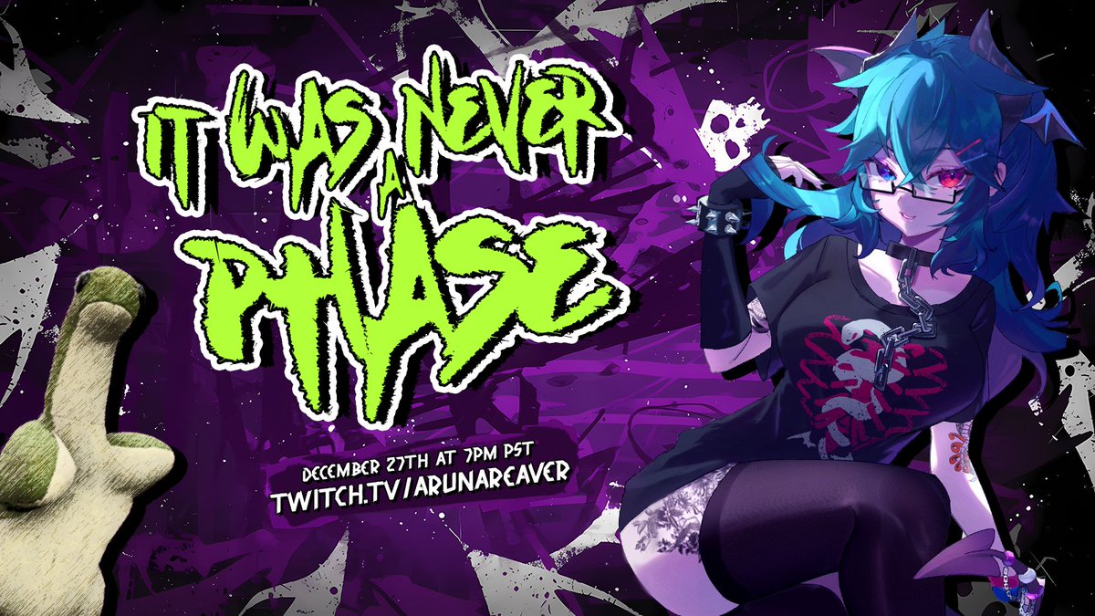 「 ✦ "It Was Never a Phase!" ✦ 」 Emo Night ☆  

Join us on my twitch channel on December 27th at 7pm PST for a fun night full of lots of emo songs! Going to have 20+ talented creators joining us! List coming soon >:3

⚝・┆ Hosted by Aruna Reaver &amp; Iris Valentino