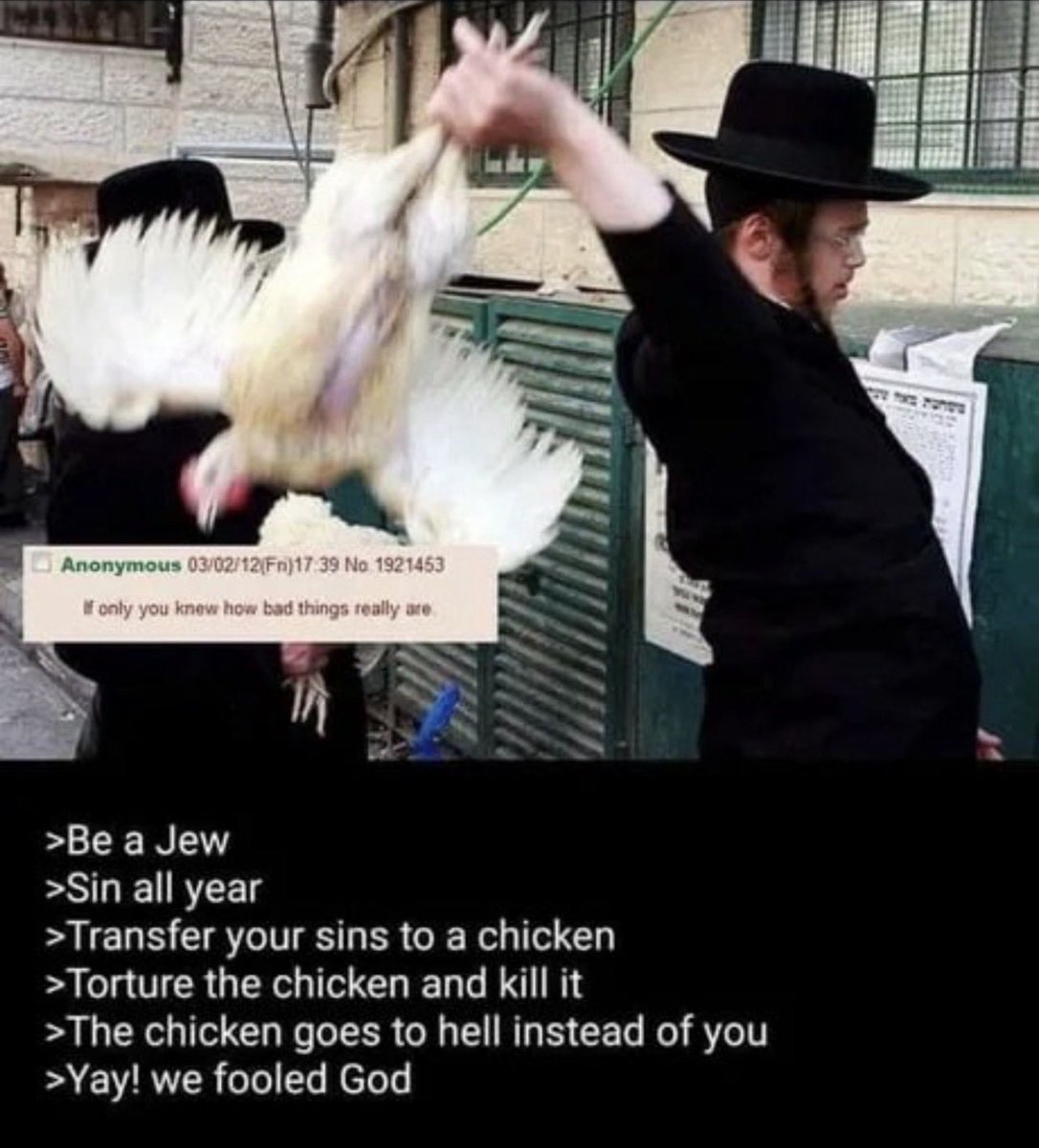 redheadbrave22's tweet image. Transfering their sins to a tortured chicken.