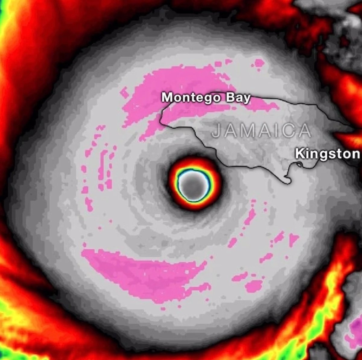 BackpirchCrew's tweet image. It’s official. The 252 MPH gust observed in Hurricane Melissa, moments before she made landfall in Jamaica, is the STRONGEST wind gust ever recorded by a Hurricane Hunter dropsonde on Earth.

It is almost unreal how extreme this storm was.