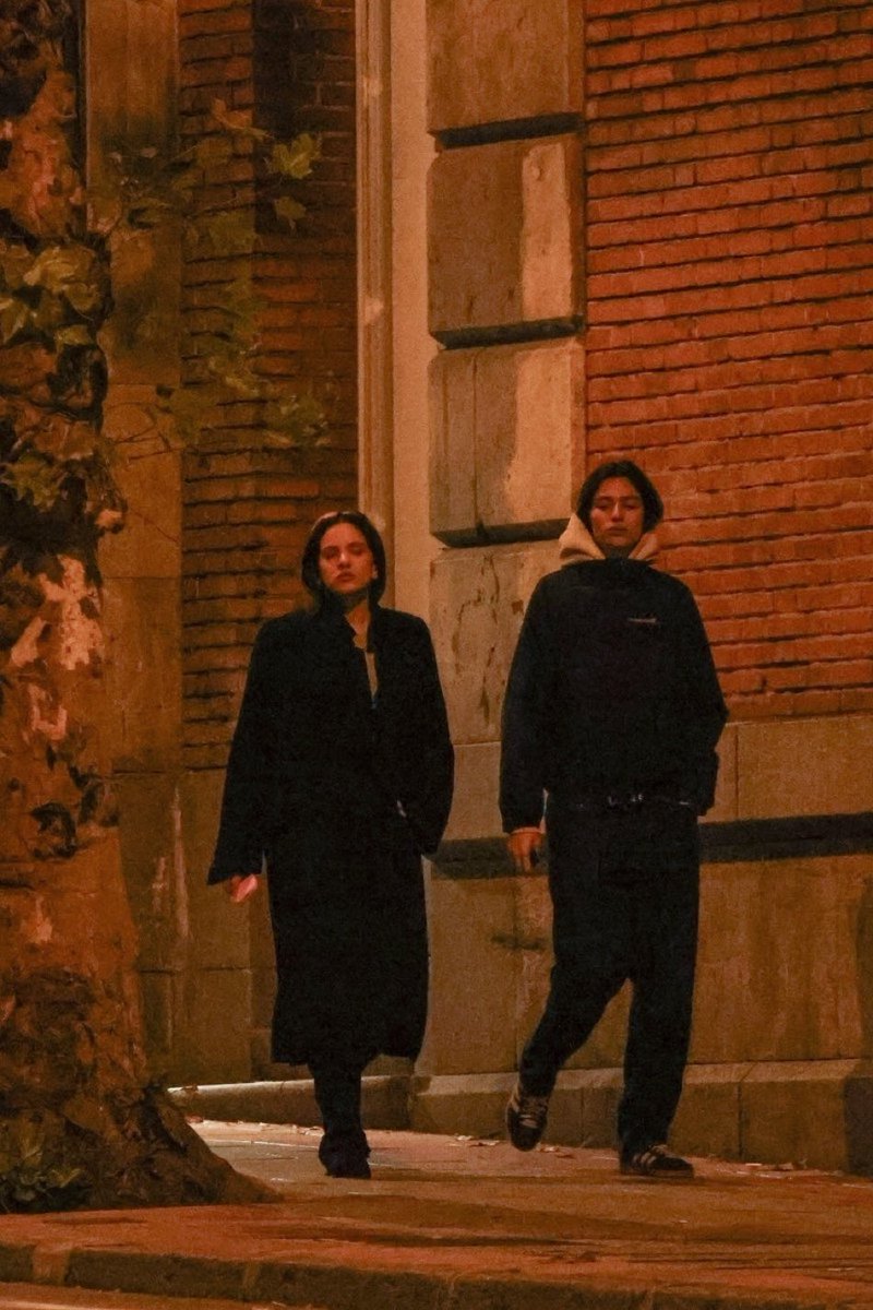 updaterosalia's tweet image. ROSALÍA was recently seen walking around Madrid accompanied by model Loli Bahia.